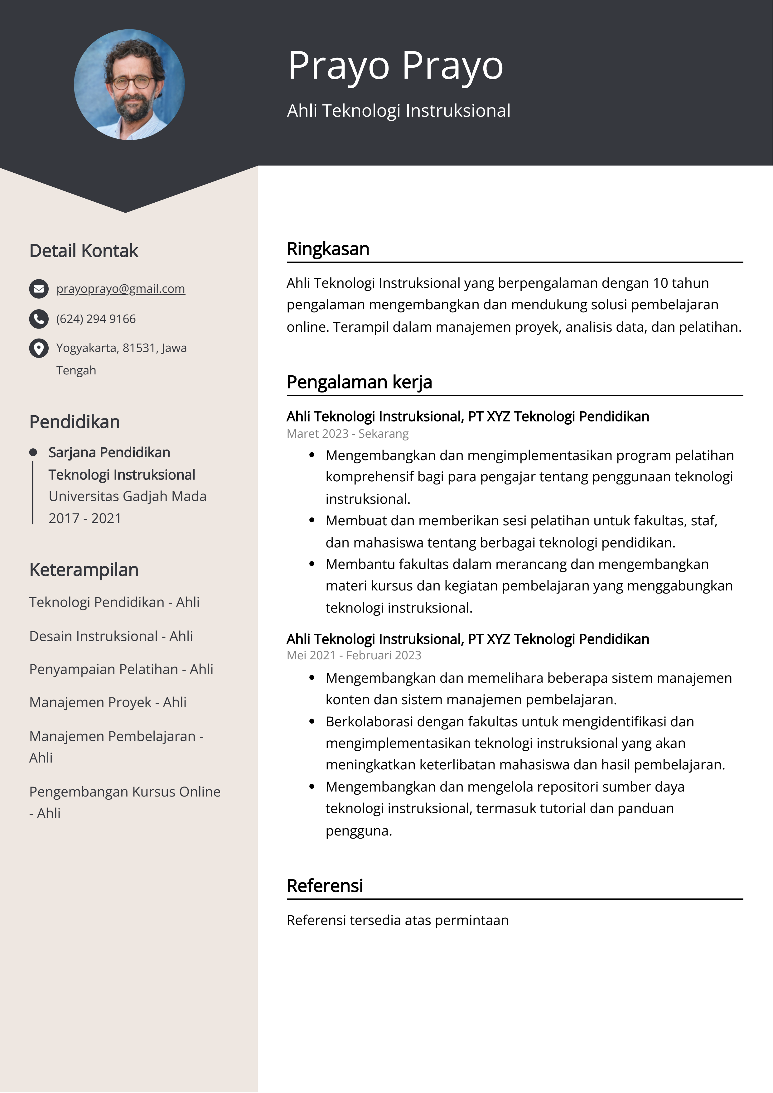 Contoh Resume Instruksional Ahli Teknologi