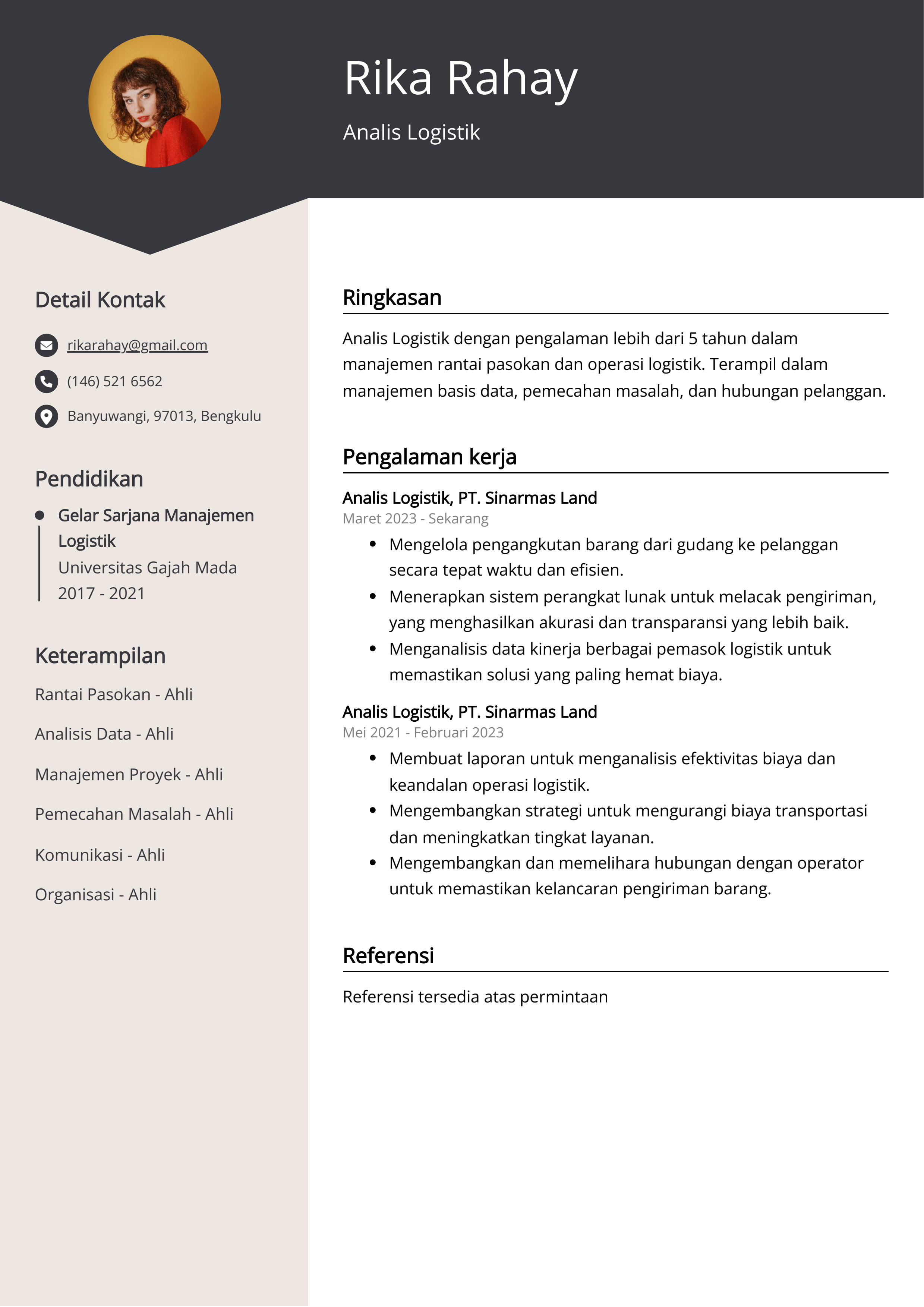 Contoh Resume Analis Logistik