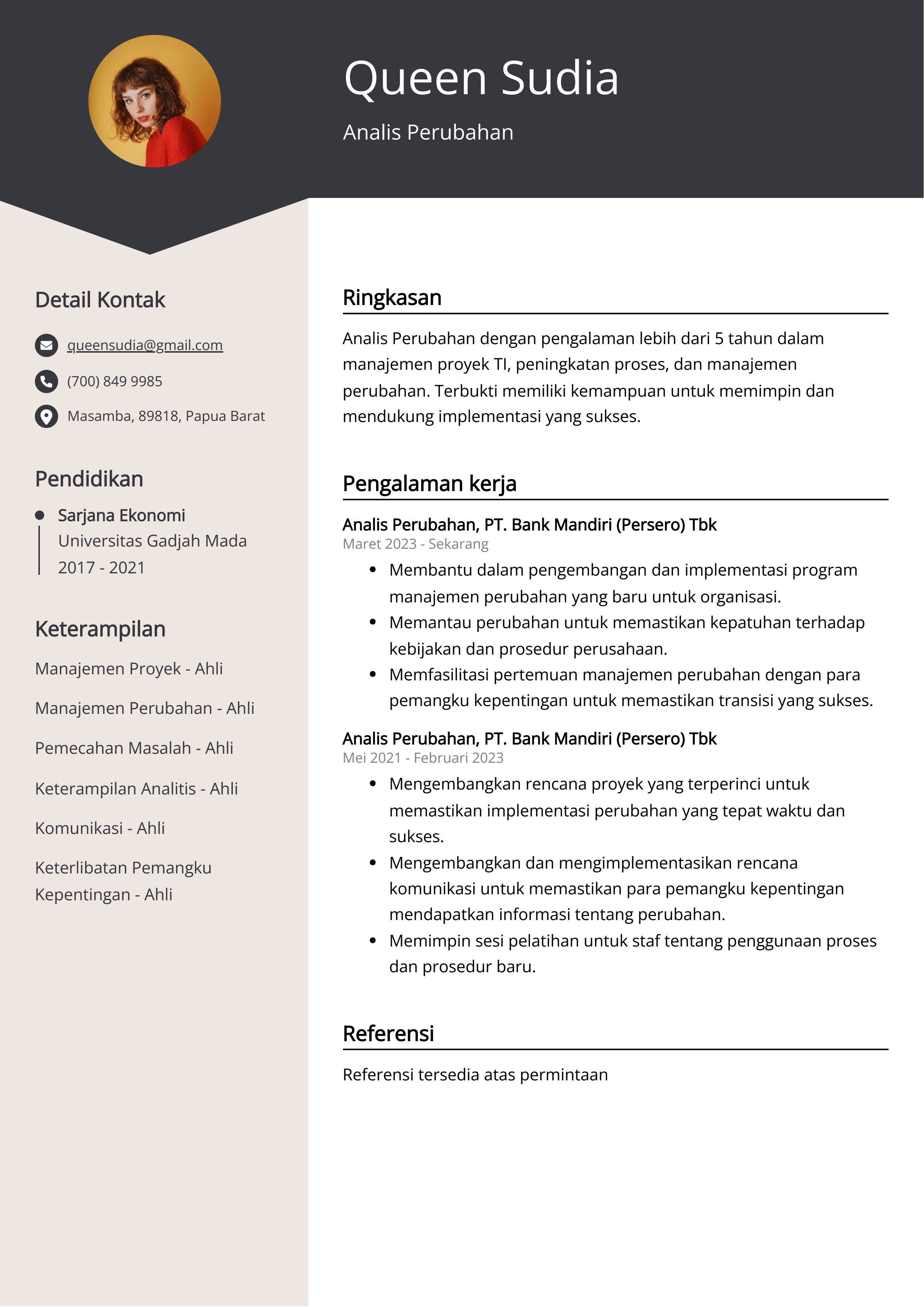 Contoh Resume Analis Perubahan