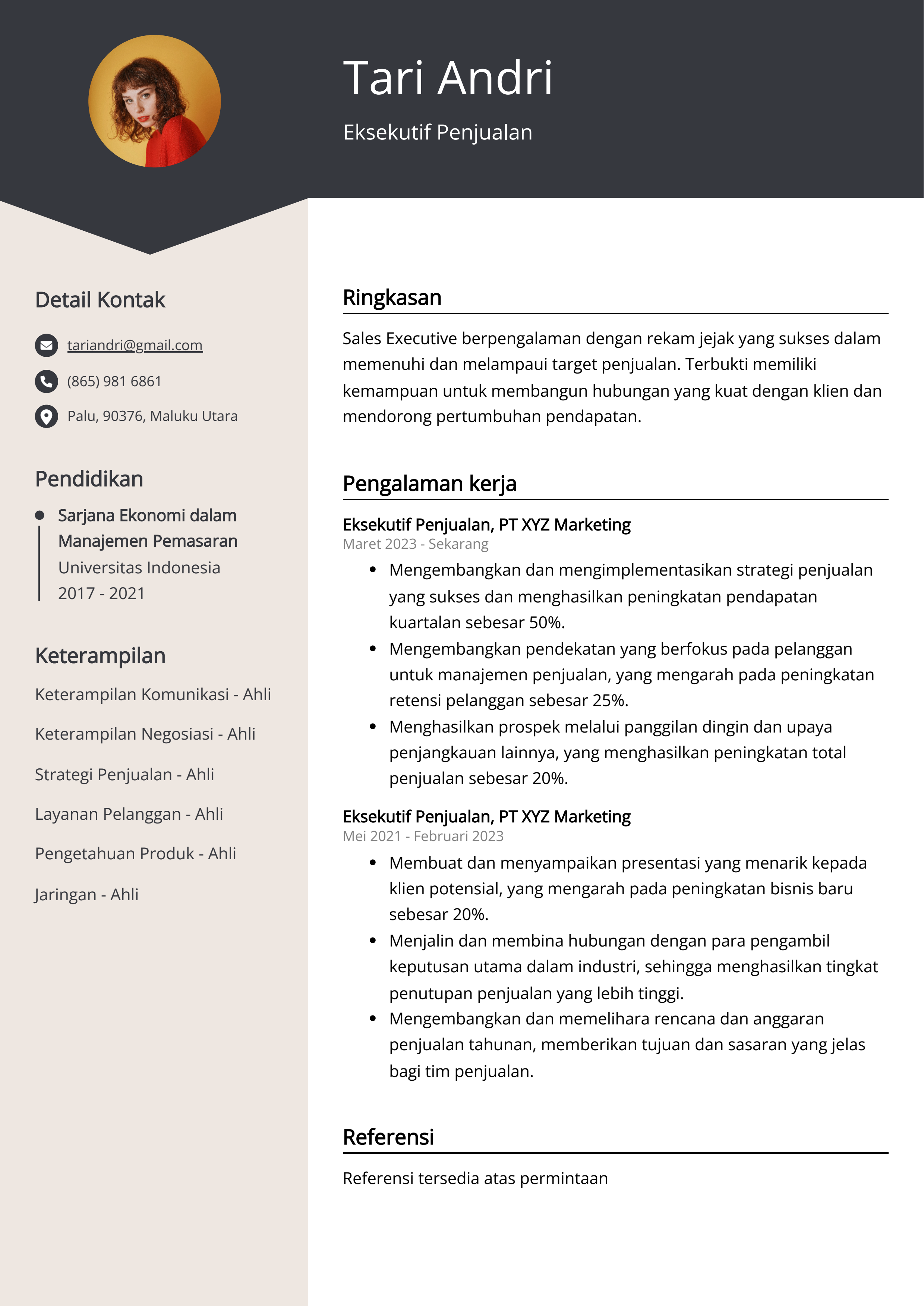 Contoh Resume Eksekutif Penjualan