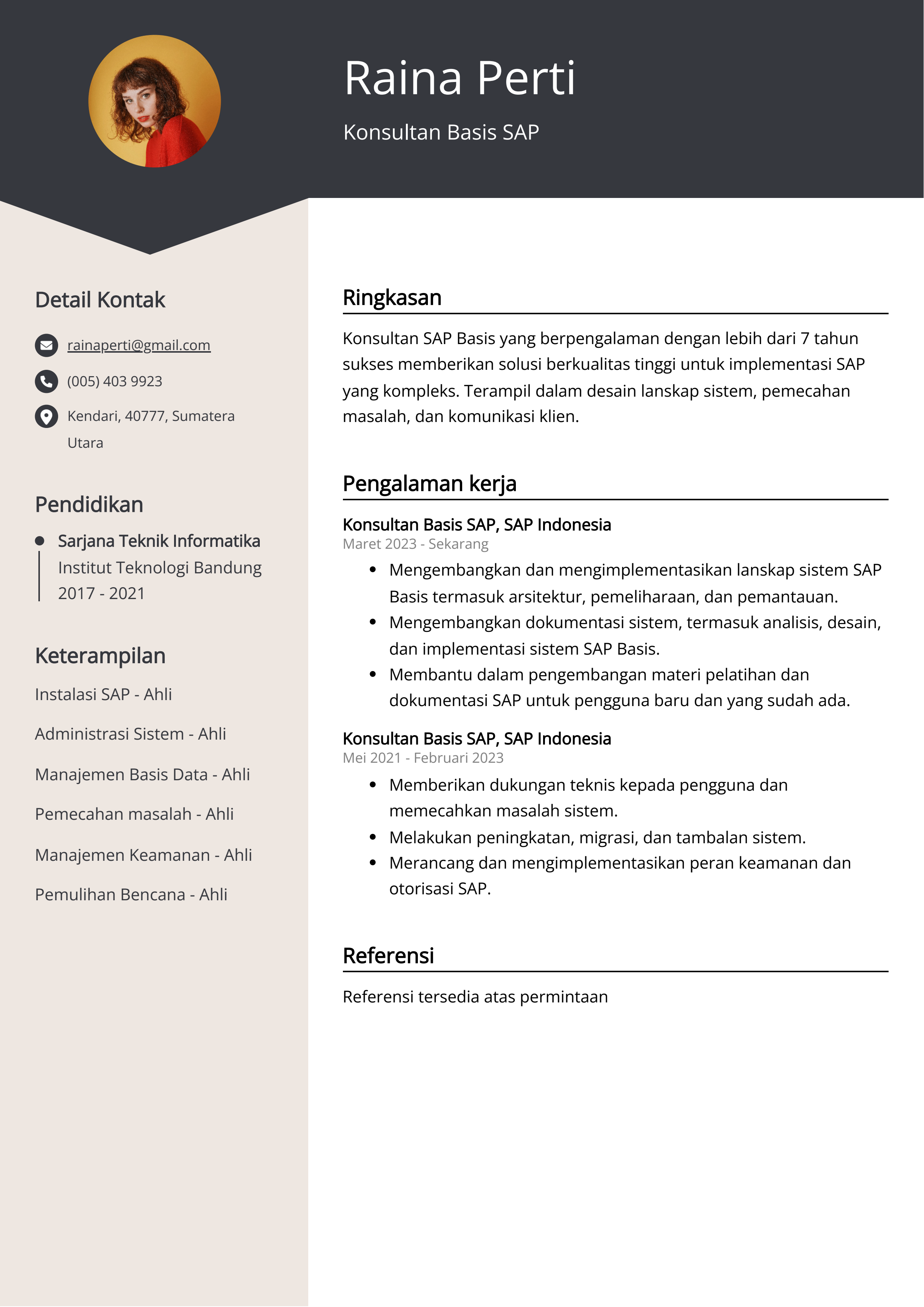 Contoh Resume SAP Berbasis Konsultan