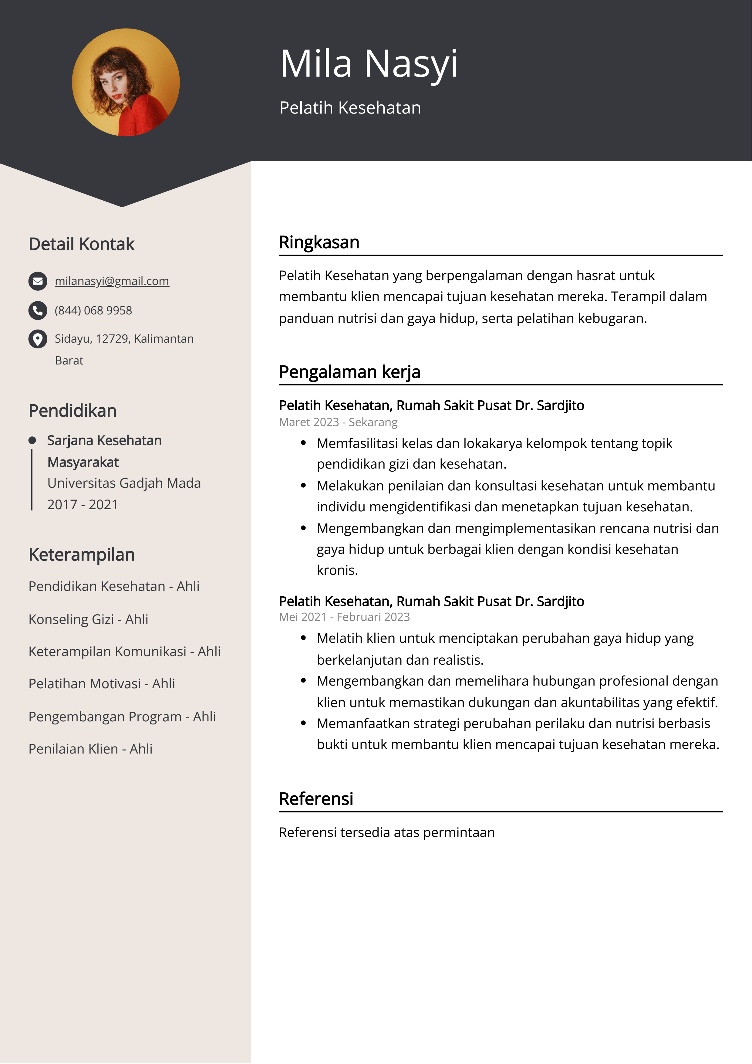 Contoh Resume Pelatih Kesehatan