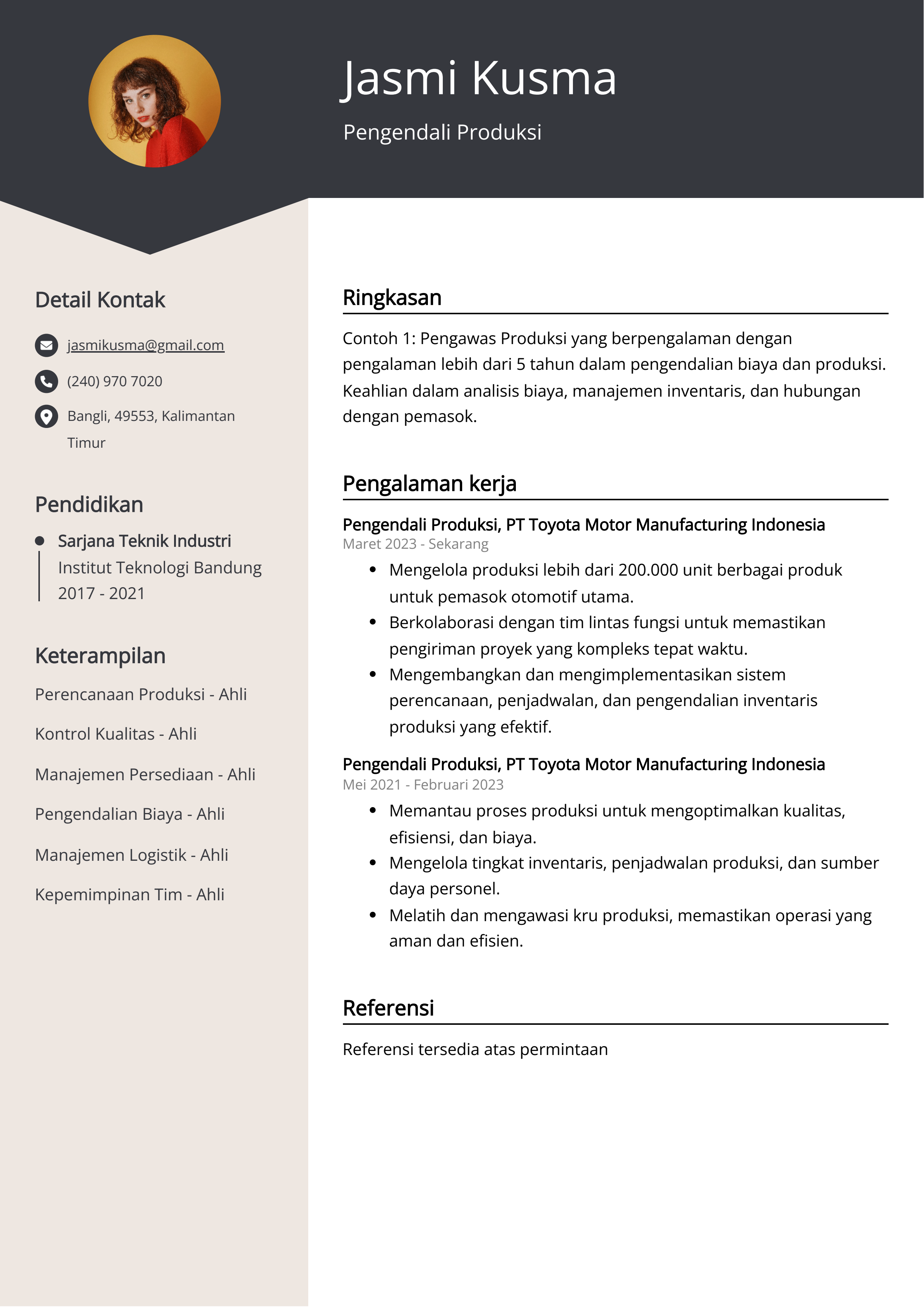 Contoh Resume Pengendali Produksi