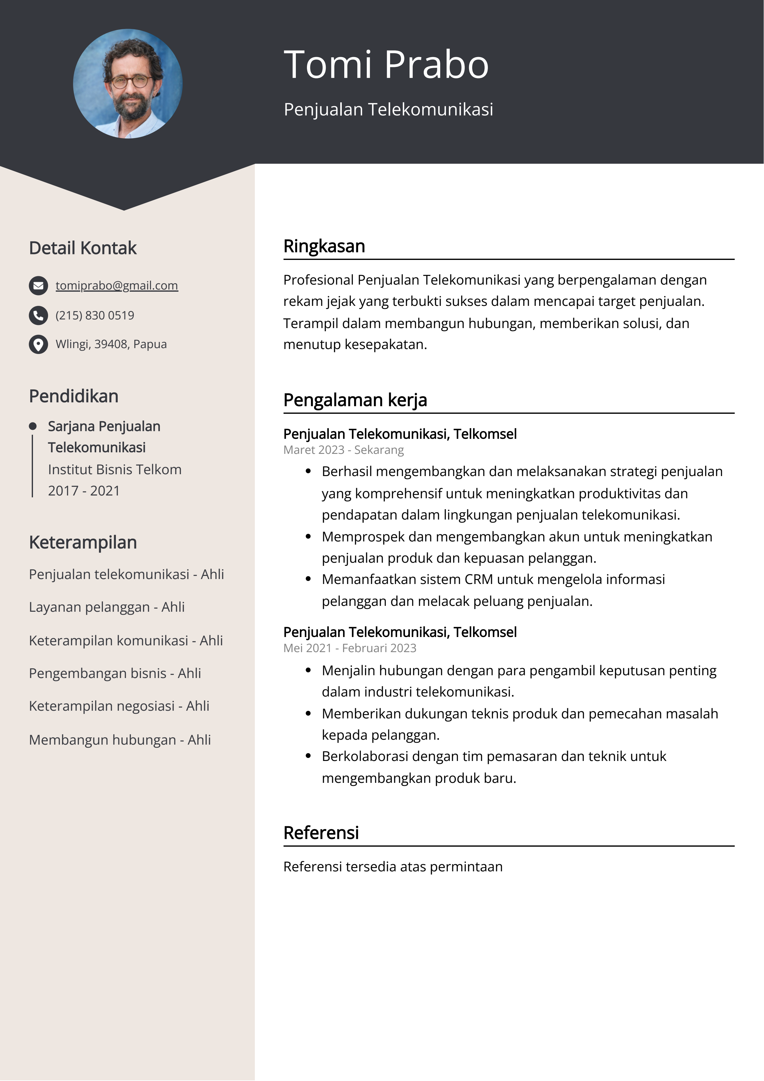 Contoh Resume Penjualan Telekomunikasi