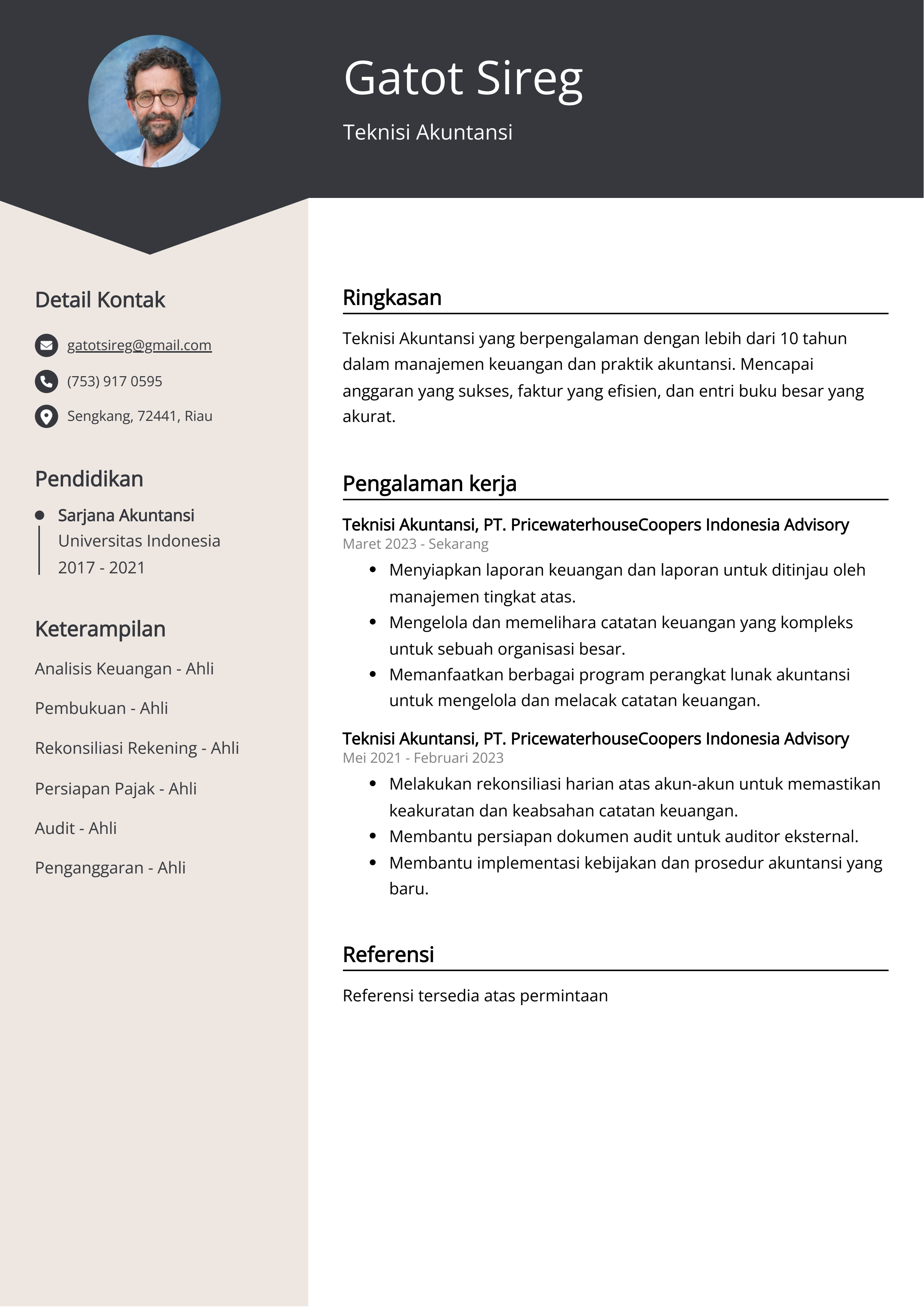 Contoh Resume Teknisi Akuntansi