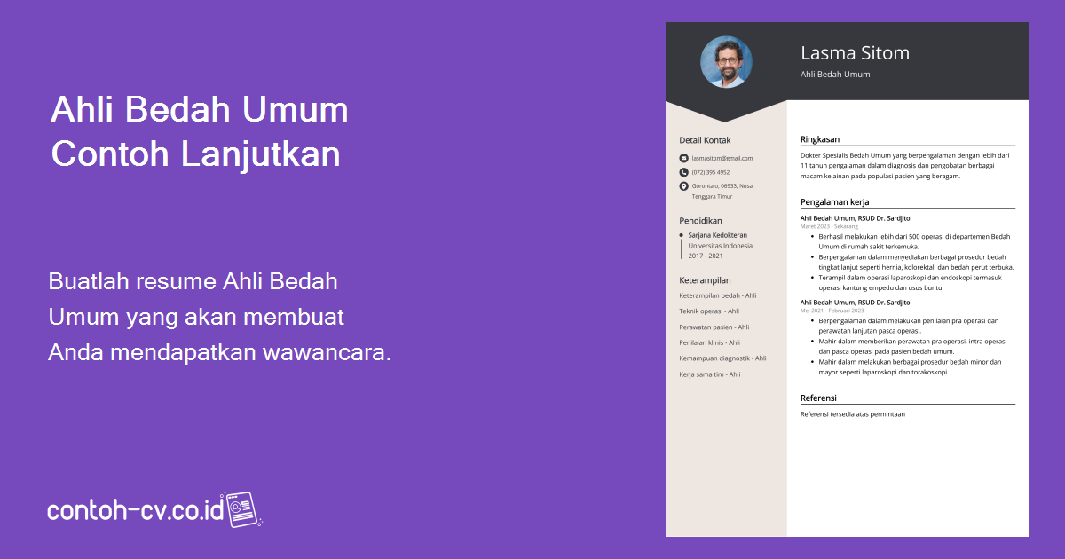 Contoh Resume Dokter Spesialis Bedah Umum Panduan Gratis