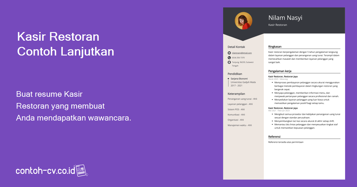 Contoh Resume Kasir Restoran (Template & 20+ Tips)