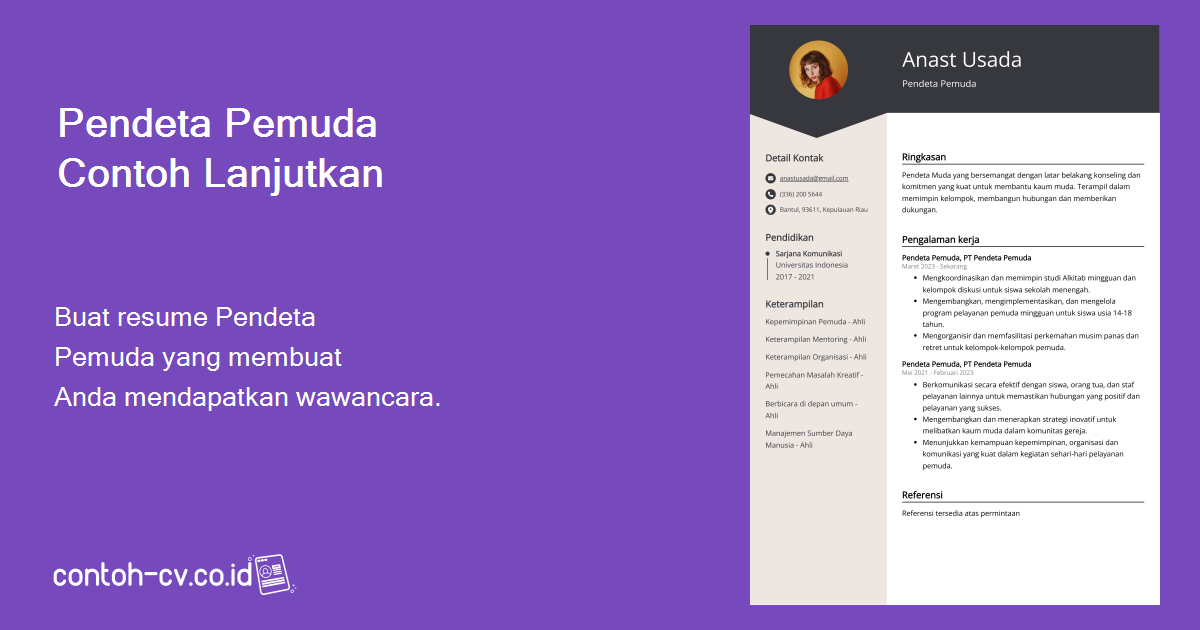 Pendeta Rende Contoh & Panduan Resume Pendeta Pemuda