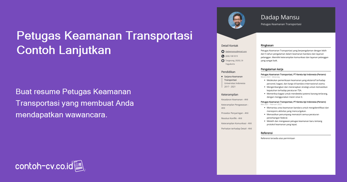 Contoh Resume Petugas Keamanan Transportasi (Template & 20+ Tips)