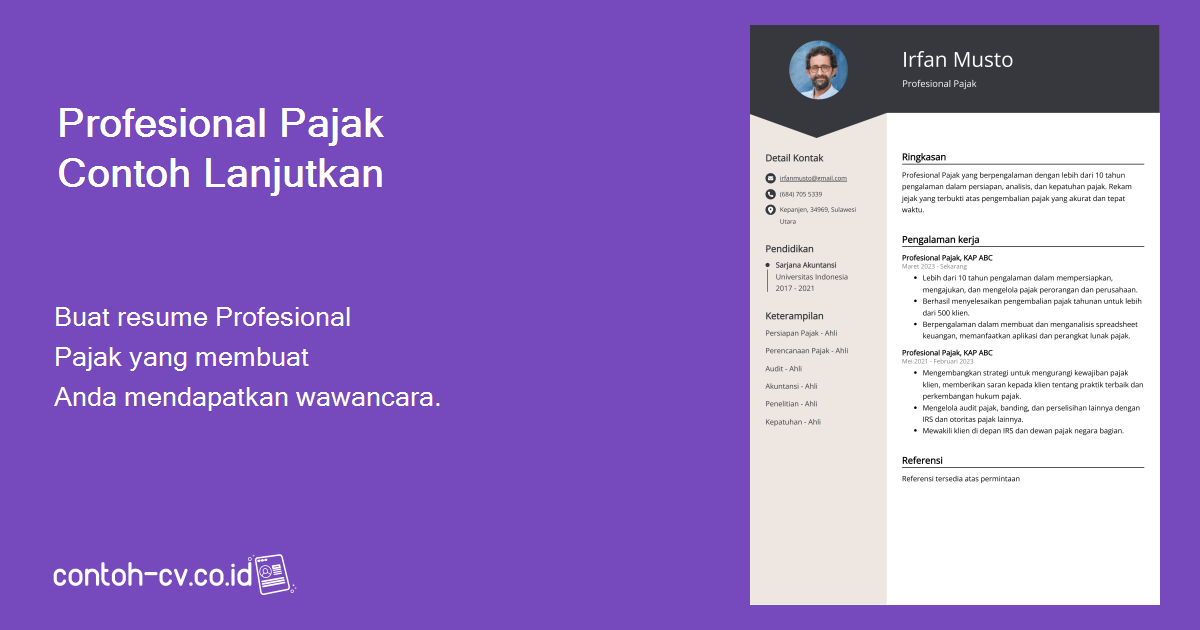 Contoh Resume Profesional Pajak (Template & 20+ Tips)